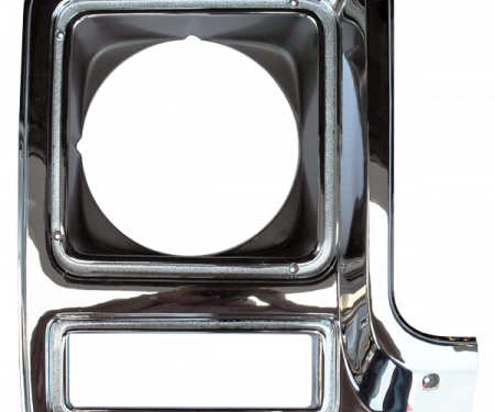 Key Parts '79-'80 Headlight Door Chrome/Drk Argent Passenger's Side 0850-056R