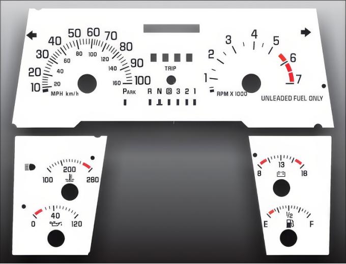 Whitegauges 1996-1999 Buick LeSabre With Small Side Gauges White Face Gauges 9699BL-2375