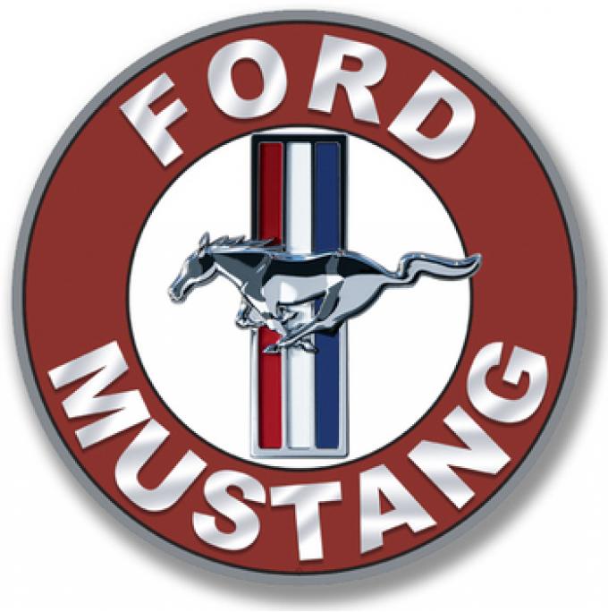 Ford Mustang Disc Tin Sign, 24 Gauge Steel, 12"