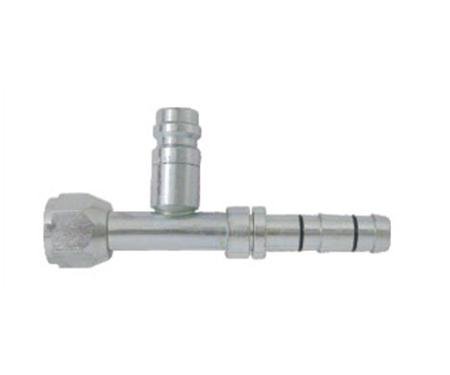 Vintage Air NO 6 Hose Fitting - Straight with 134a Service Port 347161-VUR