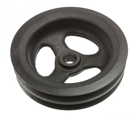 Corvette Power Steering Pump Pulley, 2 Groove Cast Iron, With Big Block, 1966-1974