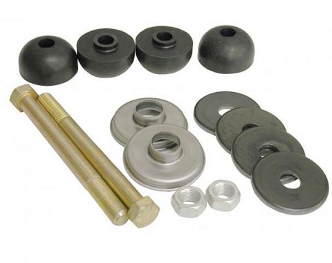 Corvette Rear Leaf Spring Bolt Kit, Stock Length, With Rubber Cushions, 1963-1982