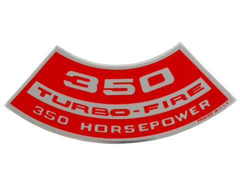 Corvette Air Cleaner Decal, 350ci/350HP, 1969-1970