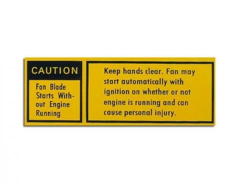 Corvette Radiator Caution Decal, 1979-1980