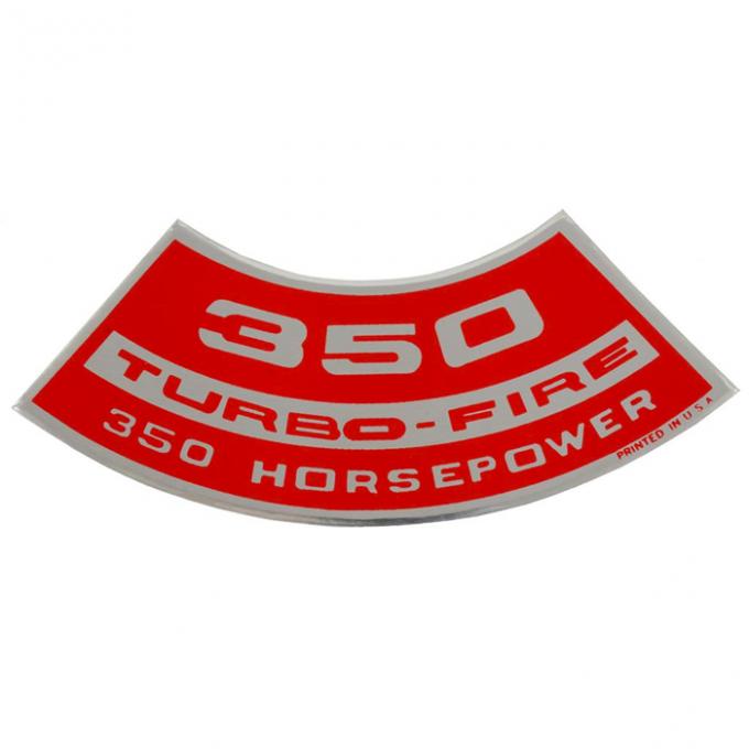 Corvette Air Cleaner Decal, 350ci/350HP, 1969-1970