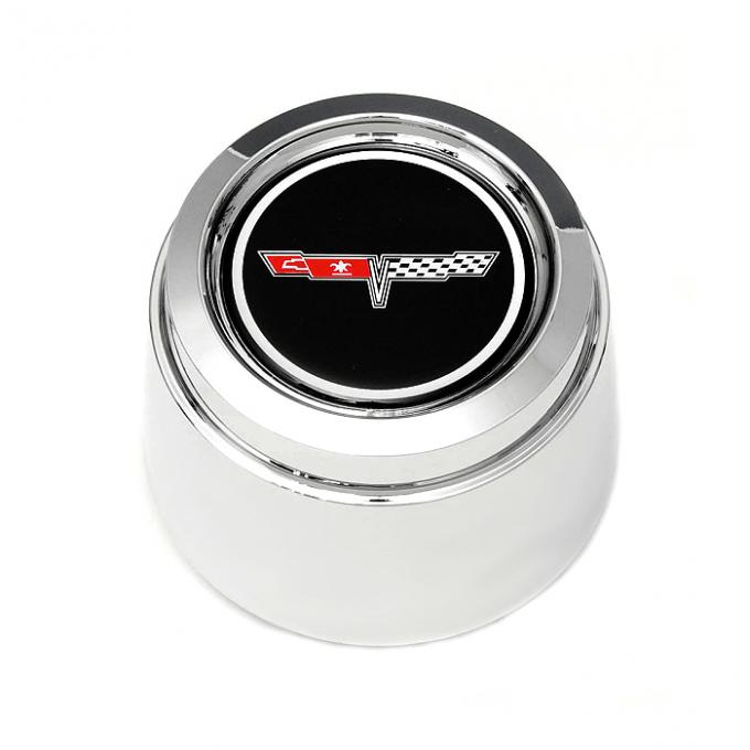 Corvette Wheel Center Cap, Chrome, With Emblem, For Cars With Aluminum Wheels, 1980-1981