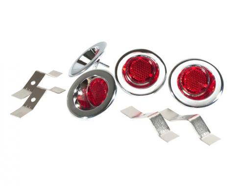 Corvette Door Panel Reflector Set, Red, 1958-1962