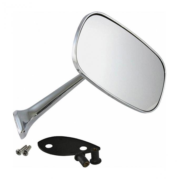 Corvette Outside Mirror, Chrome, Right With Mounting Kit 1975-1979