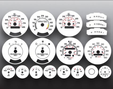Whitegauges 1980-1991 Chevrolet GMC White Face Gauges 8091CT-258