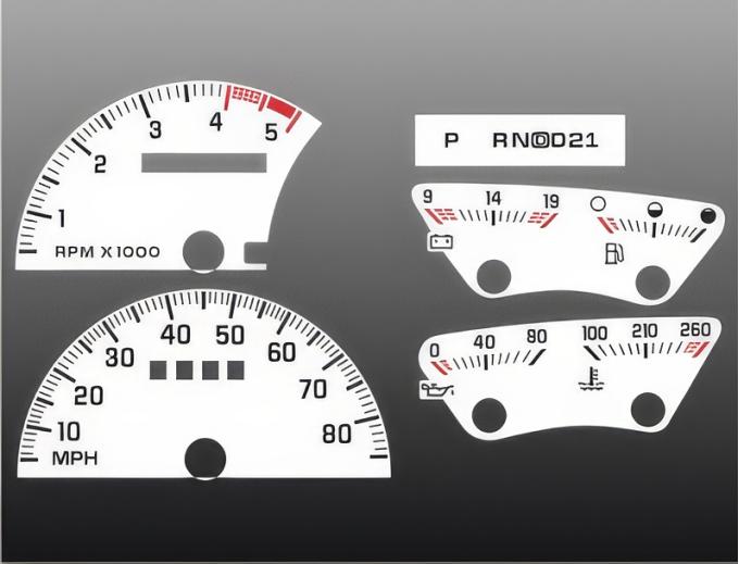 Whitegauges 1992-1994 Chevrolet GMC White Face Gauges 9294CT-225