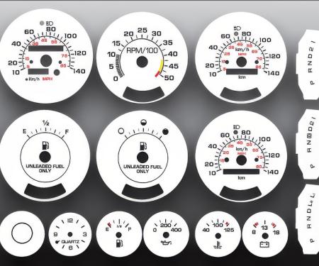 Whitegauges 1980-1991 Chevrolet Truck 140 METRIC KPH KMH White Face Gauges 8091CC-2170