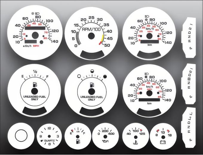 Whitegauges 1980-1991 Chevrolet Truck 140 METRIC KPH KMH White Face Gauges 8091CC-2170
