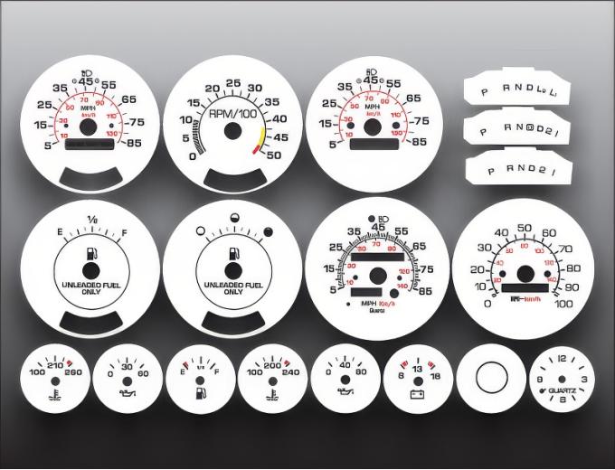 Whitegauges 1980-1991 Chevrolet GMC White Face Gauges 8091CT-258