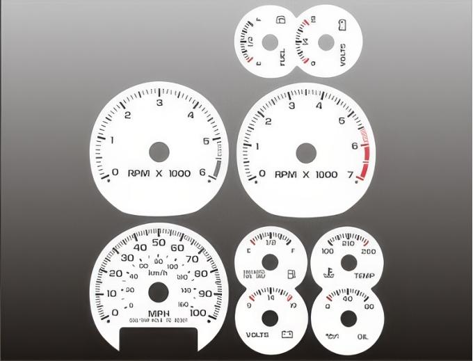 Whitegauges 1998-2005 Chevrolet GMC TACH MANUAL White Face Gauges 9802CS-265