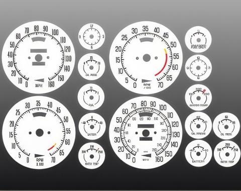 Whitegauges 1968-1977 Chevrolet Corvette White Face Gauges 6877CC-136