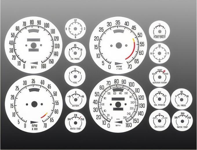 Whitegauges 1968-1977 Chevrolet Corvette White Face Gauges 6877CC-136