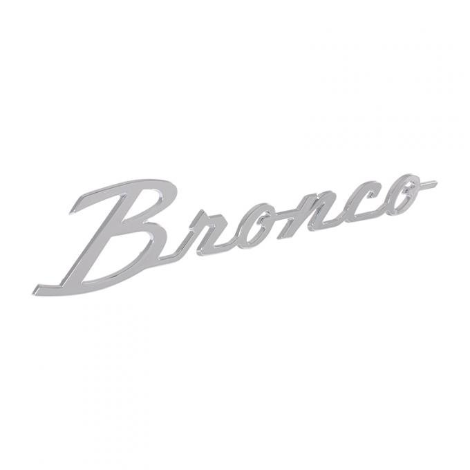 Dennis Carpenter Fender Emblem - Chrome Plated - "Bronco" - 1966-77 Ford Bronco, 2021-23 Ford Bronco C6TZ-16098-A