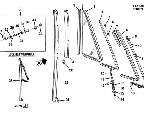 GM Front/Side Door Window Vent Attaching Rivet, NOS 14011684