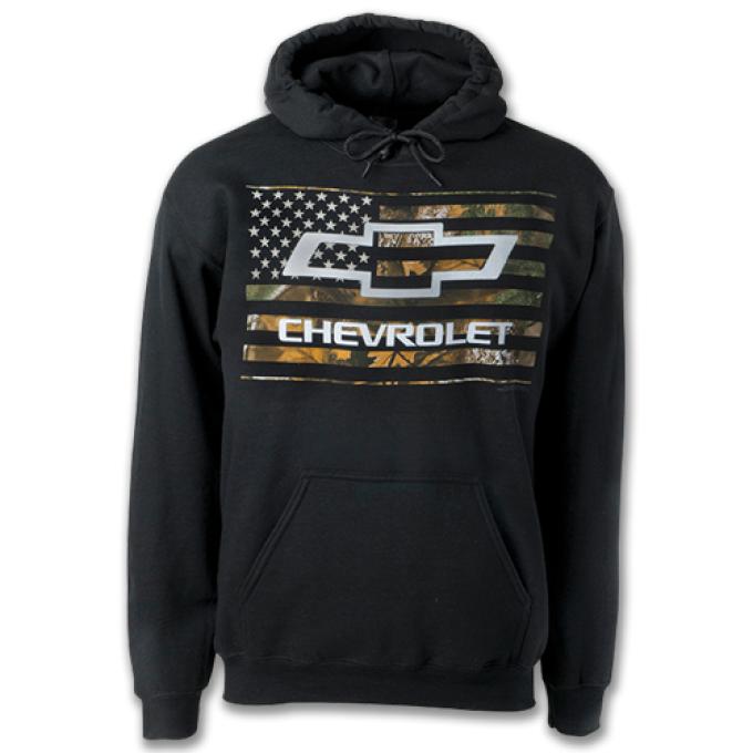 Chevy Bowtie on Camo Flag Hoodie | XXXLARGE