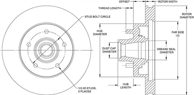 Wilwood Brakes HP Hub & Rotor 160-14556