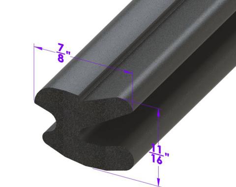 Metro Moulded Parts Trunk Seal. Fits Upper Edge and Sides of Gutter LP 43