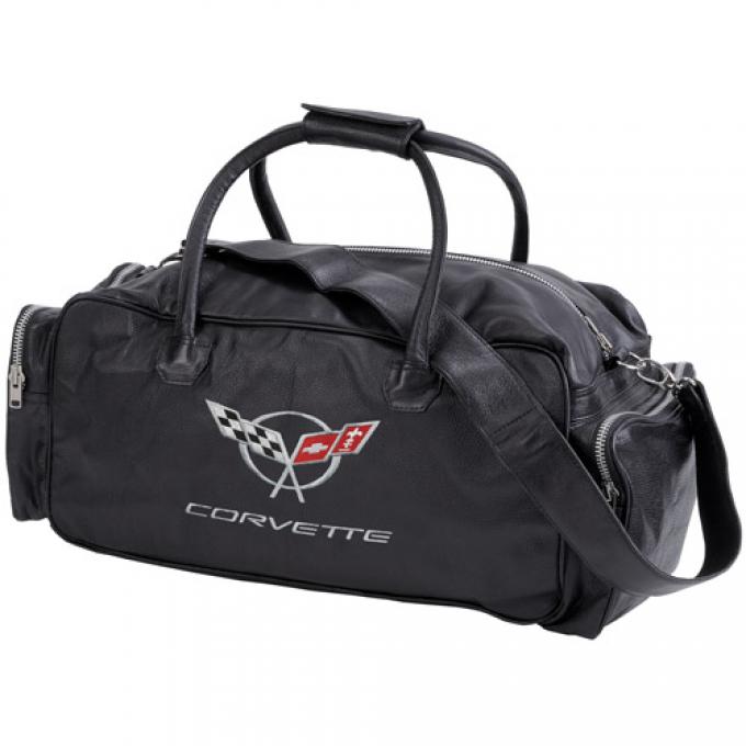 Corvette Black Duffle Bag, with C5 Logo, 24"