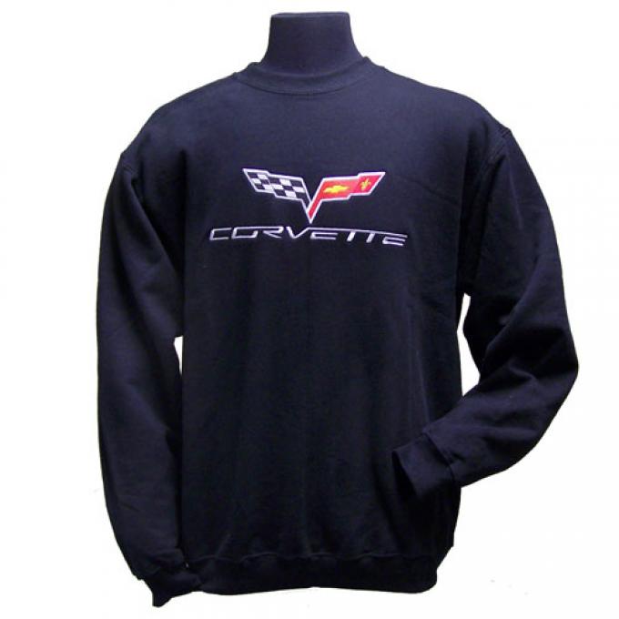 Sweatshirt, Black C6 Crew