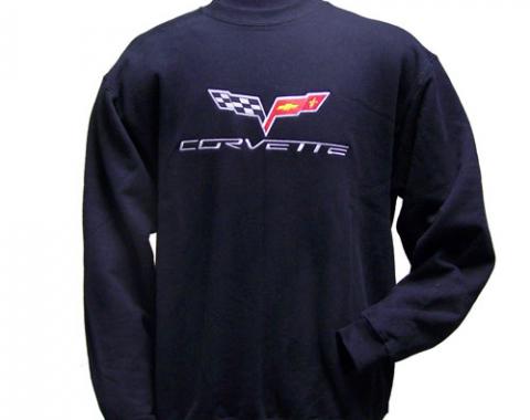 Sweatshirt, Black C6 Crew