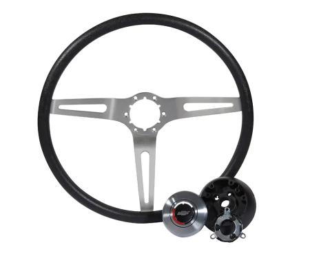 Classic Performance 15" Steering Wheel Kit - 3-Spoke, OEM Fit for 64-68 Chevy & BOP A-Body 3SSW-K6468-BLACK