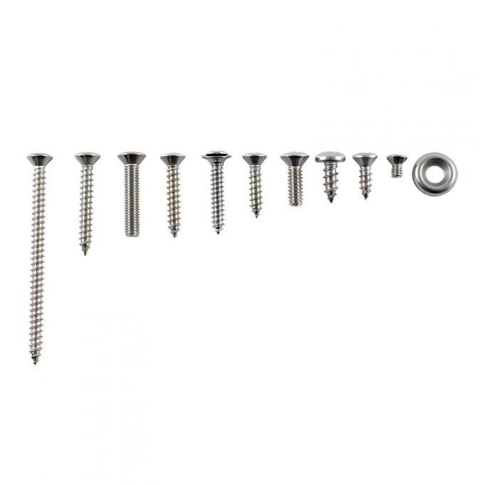 Dennis Carpenter Interior Trim Screw Kit - Stainless - Stainless -Convertible - 1955 Ford Car   B5A-7680902