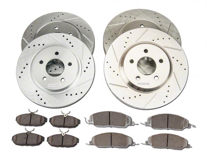 Mustang Brake Rotor Kit, Z26 Street Warrior Front & Rear, 2005-2010