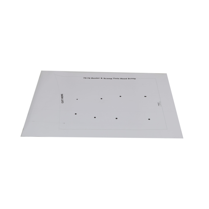 AMD Twin Hood Scoop Template, 71-72 Duster Twister X320-1371-2