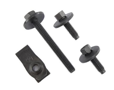 Pony Enterprises 1986-1993 Mustang Battery Tray Anchor Mounting Bolts, Washers & Clip Kit 1097