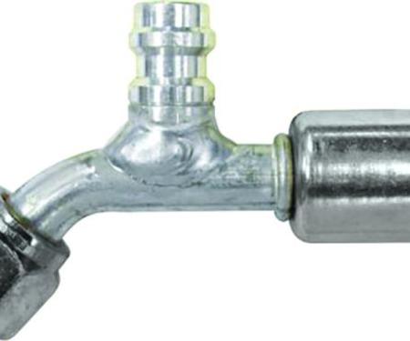 Vintage Air Beadlock O-Ring Fitting with 134a Service Port NO 6 Reduced Barrier Hose Fitting - 45 degree with Port 355210