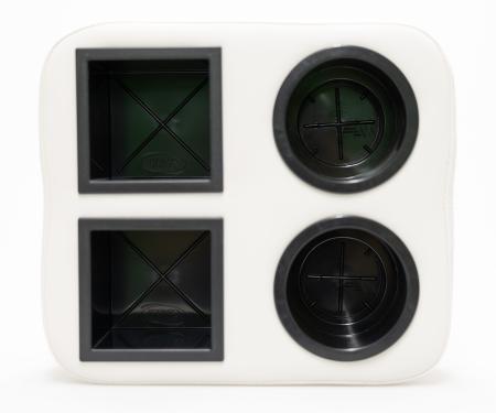 Classic Consoles The Thirsty Fin &trade; Quad 2 drink holders with 2 storage trays, side by side TFQ2D2T-1