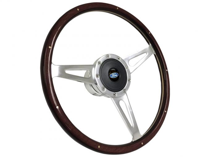 Auto Pro USA VSW S9 Classic Wood Espresso Stained Steering Wheel Kit, Incl. 15 in. Dia. Steering Wheel, Standard 9-Bolt Pattern Kit ST3053A-2S-1