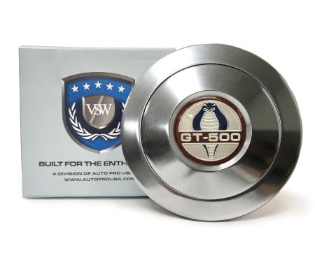 Auto Pro USA 1967-1970 Ford Mustang VSW Steering Wheel S9 Premium Horn Button, w/GT500 Emblem, Aluminum STE1004-21