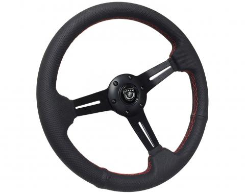 Auto Pro USA VSW S6 Sport Leather Steering Wheel ST3586BLK-RED