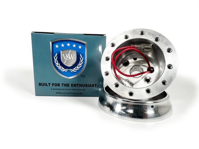 Auto Pro USA VSW 6-Bolt Hub Adapter, Silver, Includes Hardware Set/Horn-Button Wiring STH1010SIL