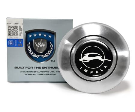 Auto Pro USA 1967-1985 Chevrolet Impala VSW Steering Wheel OE Series Horn Cap, Satin Horn Cap, Chevy Impala STE1026-19S