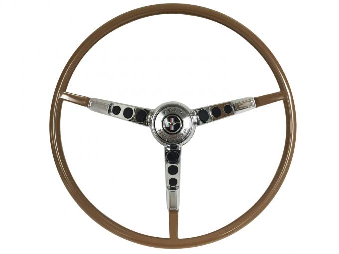 Auto Pro USA 1965-1966 Ford Mustang VSW Steering Wheel OE Series Kit, Incl. 15 in. Dia. Palomino Steering Wheel, Horn Contact Kit Pre-Installed - Spring ST3034PAL-34HR-KIT