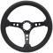 Auto Pro USA VSW S6 Black Sport Leather Steering Wheel Kit, Incl. 14 in. Dia. Steering Wheel, 6-Bolt Kit 70 mm ST3094-10B-1BLK