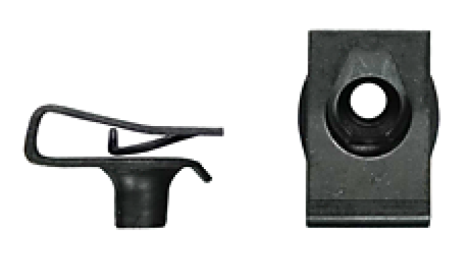 AMK 1971 Ford Mustang 8 piece Hood Twist Lock Catches (On Extension) Hex Coni Sems U-Nuts F-1631
