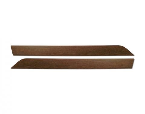 Corvette Door Panel Molding Inserts, Dark Walnut, For Deluxe Door Panels, 1970-1975