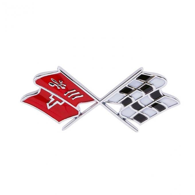 Trim Parts 68-72 Corvette Front X-Flag Emblem, Each 5955