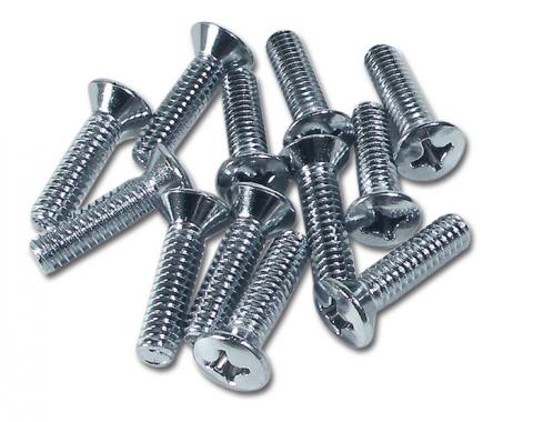 Corvette Seat Side Chrome Screws, 12 Piece, 1963-1967