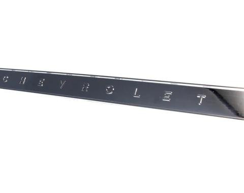 AMD Glove Box Door Emblem, Chrome, "Chevrolet", 64-66 Chevy Truck T-9340A