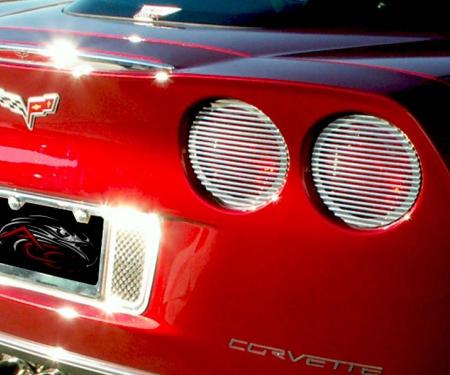 American Car Craft 2005-2013 C6 Corvette - Taillight Covers Billet Style 4Pc, Polished Stainless Steel 042068