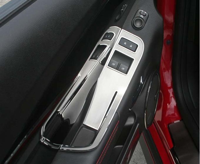 American Car Craft 2012-2013 Camaro Coupe only - Deluxe Door Handle Pull/Switch Trim Plates, Brushed Stainless Steel with Polished Trim 101021