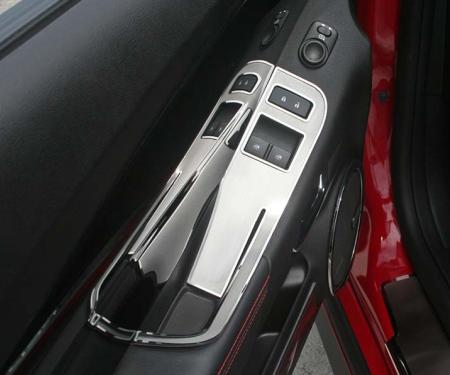 American Car Craft 2012-2013 Camaro Coupe only - Deluxe Door Handle Pull/Switch Trim Plates, Brushed Stainless Steel with Polished Trim 101021